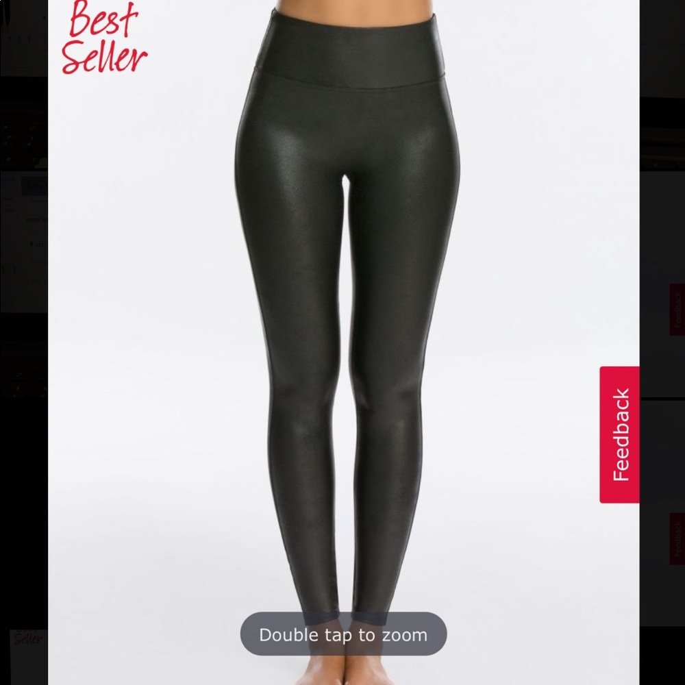 SPANX Faux Leather Leggings-Petite Fit